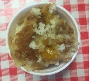 peach cobbler at Fat Daddys